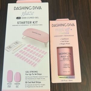 Dashing Diva Glaze LED Semi-Cured Gel Nail Starter Kit + Remover Bundle
